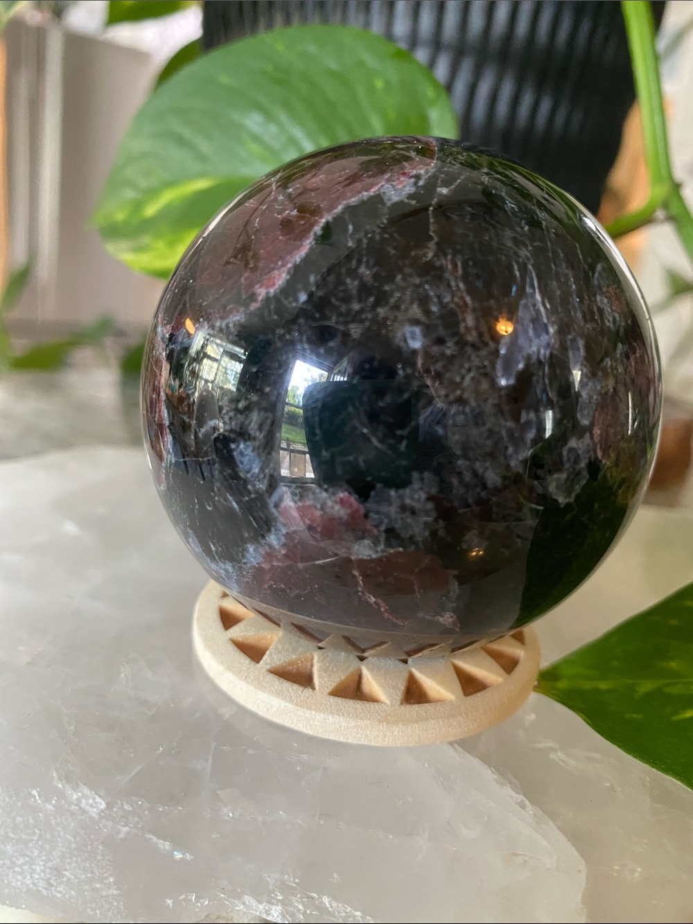 Garnet in Astrophyllite Crystal Sphere - Picture 6 of 6